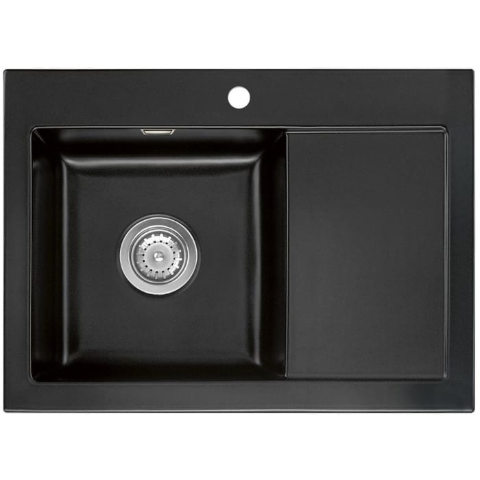 Systemceram Keradomo Mera 70 Einbauspüle links mit Excenterbetätigung, inkl. Armaturbohrung