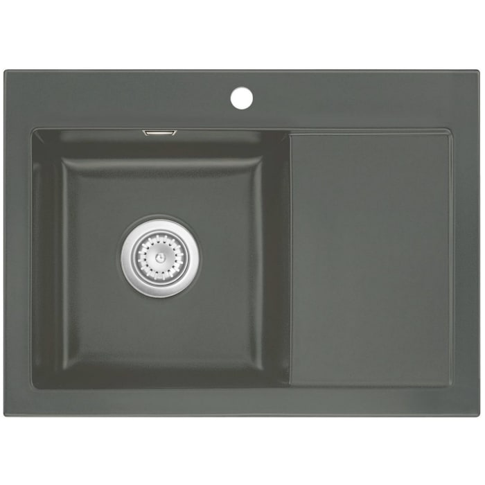 Systemceram Keradomo Mera 70 Einbauspüle links mit Excenterbetätigung, inkl. Armaturbohrung