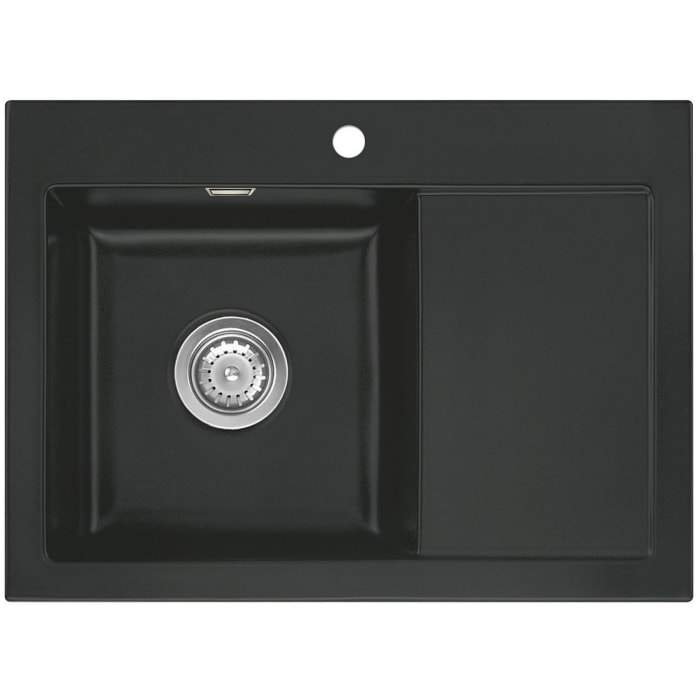 Systemceram Keradomo Mera 70 Einbauspüle links mit Excenterbetätigung, inkl. Armaturbohrung