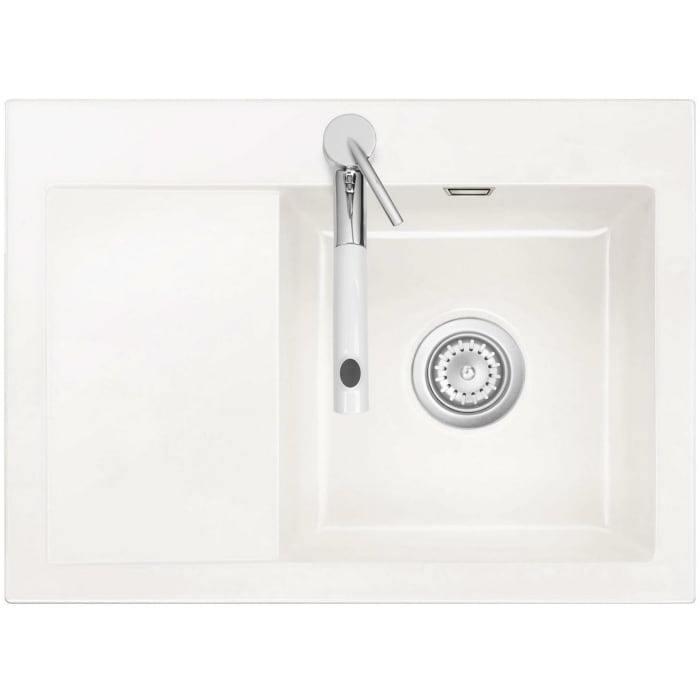 Systemceram Keradomo Mera 70 Einbauspüle rechts mit Handbetätigung, inkl. Armaturbohrung