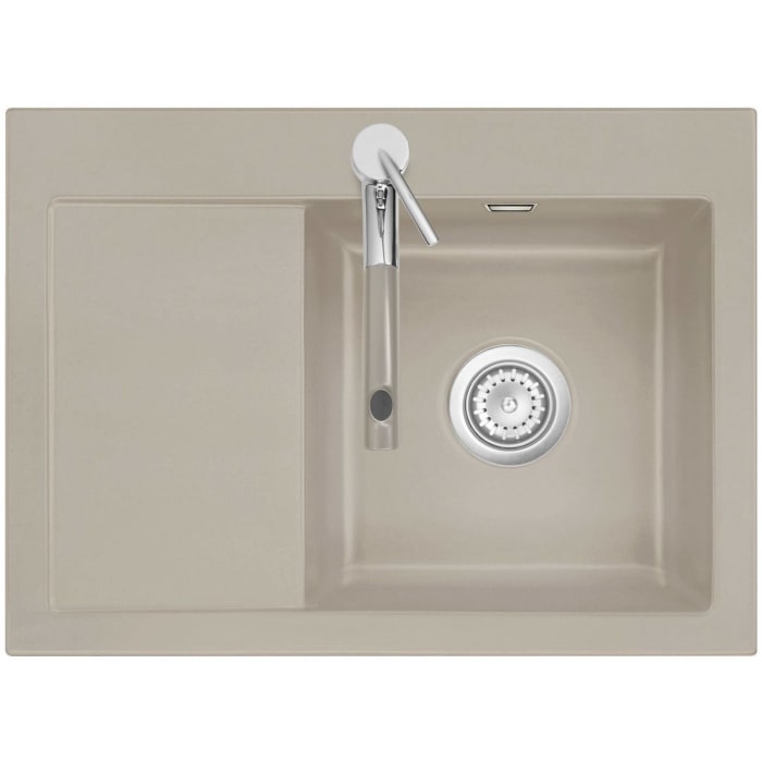 Systemceram Keradomo Mera 70 Einbauspüle rechts mit Handbetätigung, inkl. Armaturbohrung