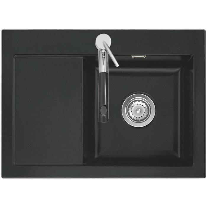 Systemceram Keradomo Mera 70 Einbauspüle rechts mit Handbetätigung, inkl. Armaturbohrung