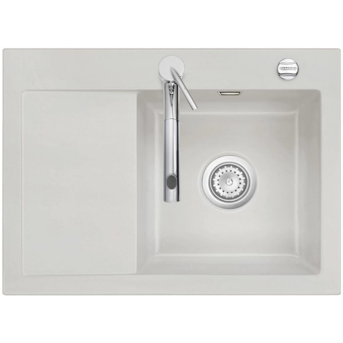 Systemceram Keradomo Mera 70 Einbauspüle rechts mit Excenterbetätigung, inkl. Armaturbohrung