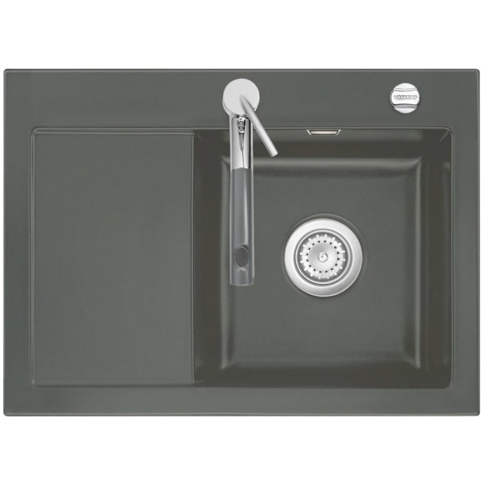 Systemceram Keradomo Mera 70 Einbauspüle rechts mit Excenterbetätigung, inkl. Armaturbohrung