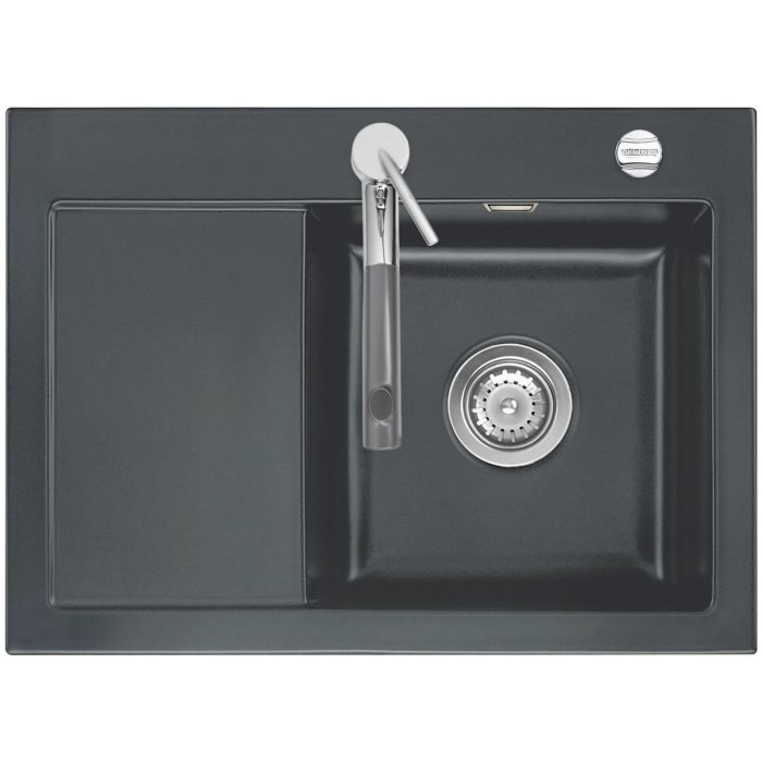 Systemceram Keradomo Mera 70 Einbauspüle rechts mit Excenterbetätigung, inkl. Armaturbohrung