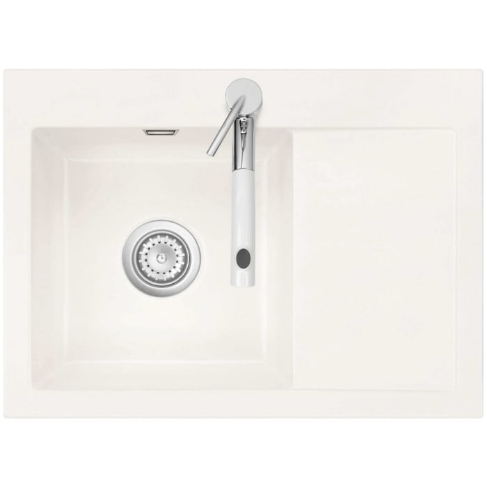 Systemceram Keradomo Mera 70 Einbauspüle links  mit Handbetätigung, inkl. Armaturbohrung