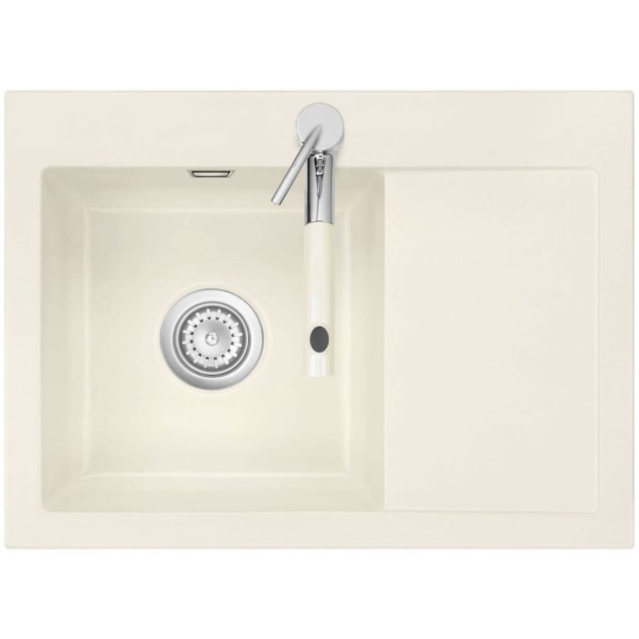 Systemceram Keradomo Mera 70 Einbauspüle links  mit Handbetätigung, inkl. Armaturbohrung