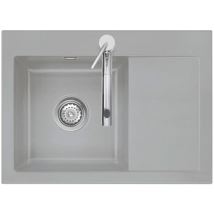 Systemceram Keradomo Mera 70 Einbauspüle links  mit Handbetätigung, inkl. Armaturbohrung