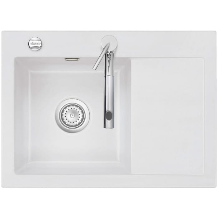 Systemceram Keradomo Mera 70 Einbauspüle links mit Excenterbetätigung, inkl. Armaturbohrung