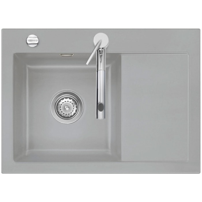 Systemceram Keradomo Mera 70 Einbauspüle links mit Excenterbetätigung, inkl. Armaturbohrung