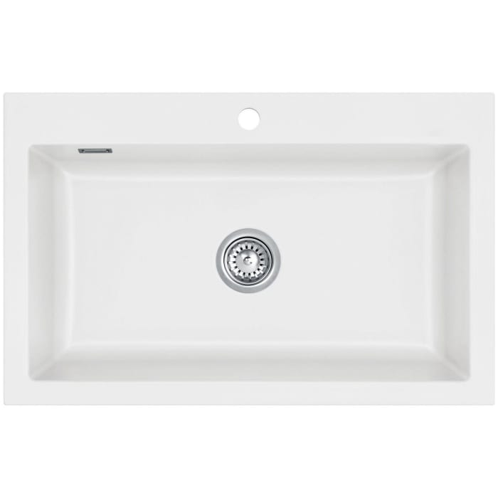 Systemceram Keradomo Mera 80 Einbauspüle mit Excenterbetätigung, inkl. Armaturbohrung