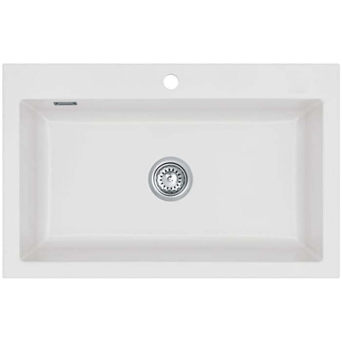 Systemceram Keradomo Mera 80 Einbauspüle mit Excenterbetätigung, inkl. Armaturbohrung