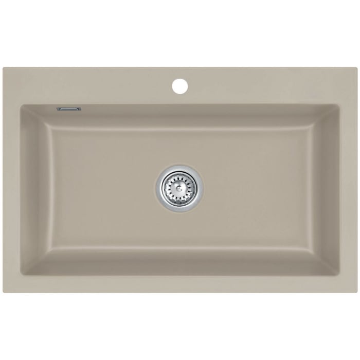 Systemceram Keradomo Mera 80 Einbauspüle mit Excenterbetätigung, inkl. Armaturbohrung