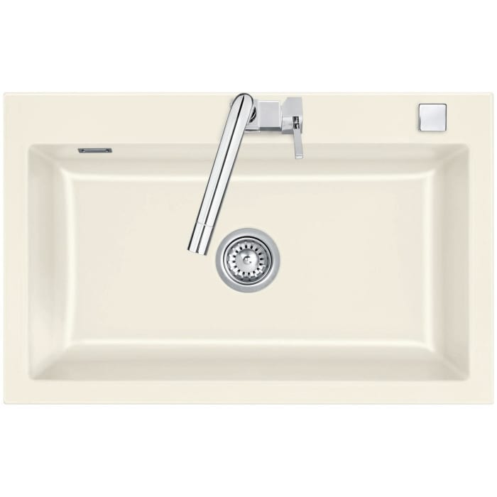 Systemceram Keradomo Mera 80 Einbauspüle mit Excenterbetätigung, inkl. Armaturbohrung