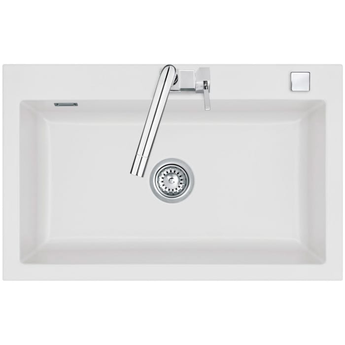 Systemceram Keradomo Mera 80 Einbauspüle mit Excenterbetätigung, inkl. Armaturbohrung