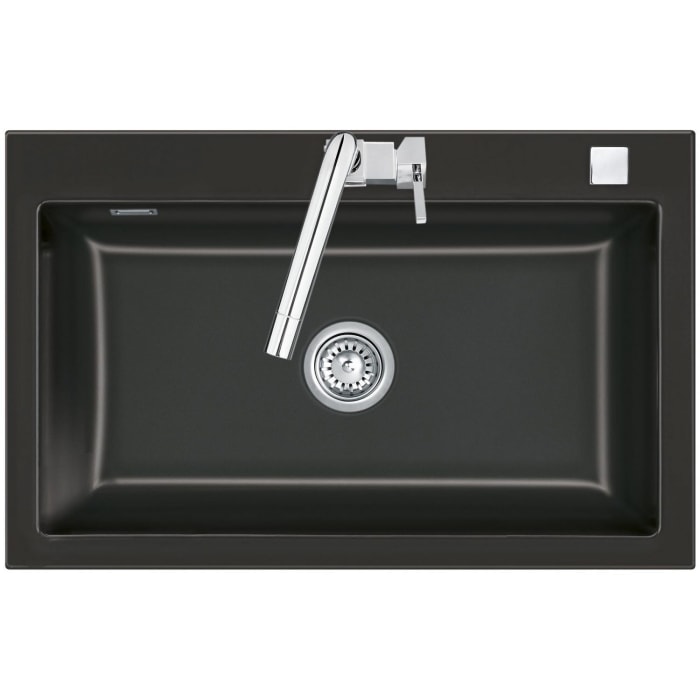 Systemceram Keradomo Mera 80 Einbauspüle mit Excenterbetätigung, inkl. Armaturbohrung