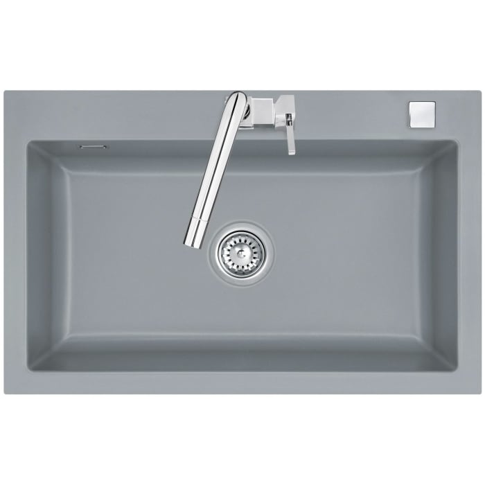 Systemceram Keradomo Mera 80 Einbauspüle mit Excenterbetätigung, inkl. Armaturbohrung