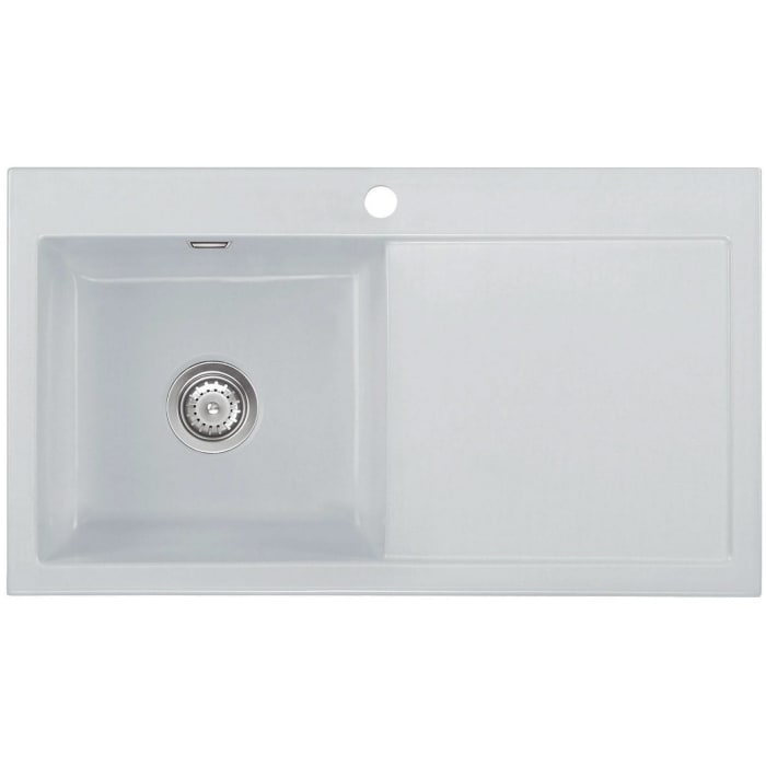 Systemceram Keradomo Mera 90 Einbauspüle links mit Handbetätigung, inkl. Armaturbohrung