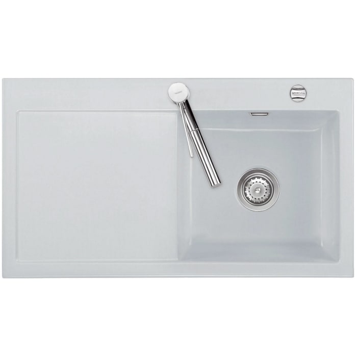 Systemceram Keradomo Mera 90 Einbauspüle rechts mit Excenterbetätigung, inkl. Armaturbohrung