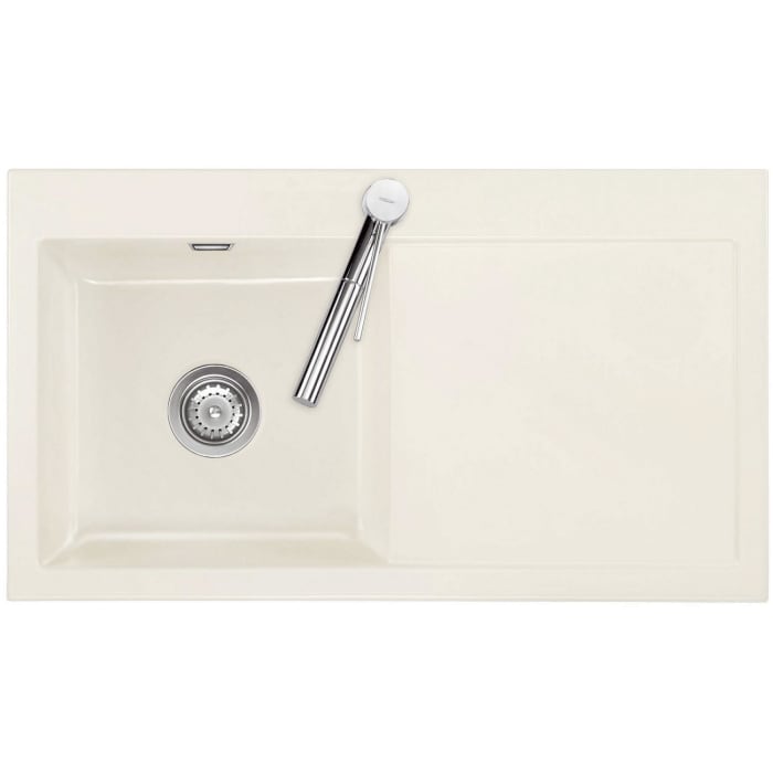 Systemceram Keradomo Mera 90 Einbauspüle links mit Handbetätigung, inkl. Armaturbohrung