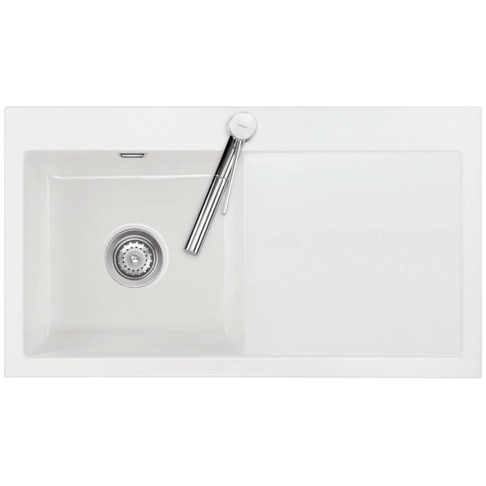 Systemceram Keradomo Mera 90 Einbauspüle links mit Handbetätigung, inkl. Armaturbohrung