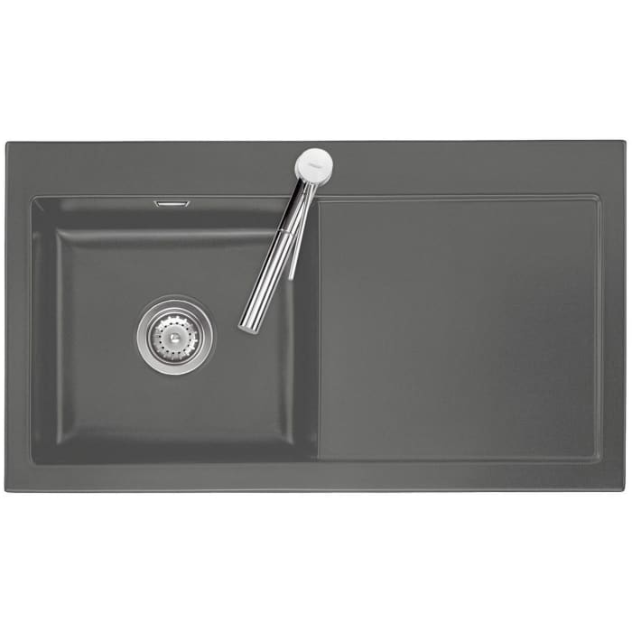 Systemceram Keradomo Mera 90 Einbauspüle links mit Handbetätigung, inkl. Armaturbohrung