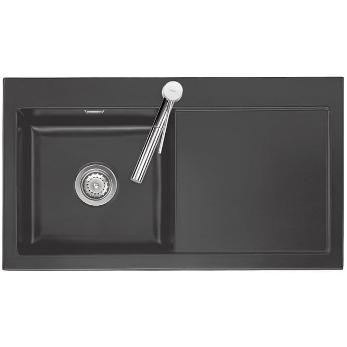 Systemceram Keradomo Mera 90 Einbauspüle links mit Handbetätigung, inkl. Armaturbohrung