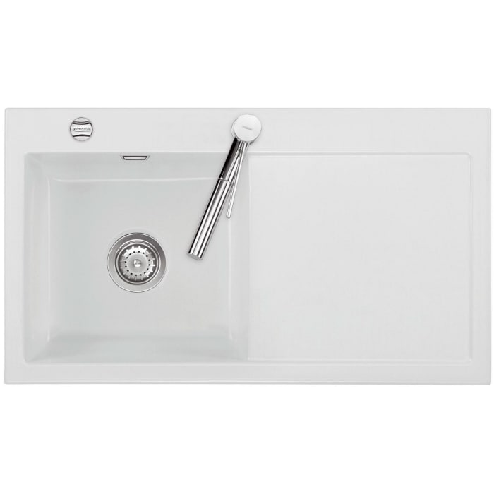 Systemceram Keradomo Mera 90 Einbauspüle links mit Excenterbetätigung, inkl. Armaturbohrung