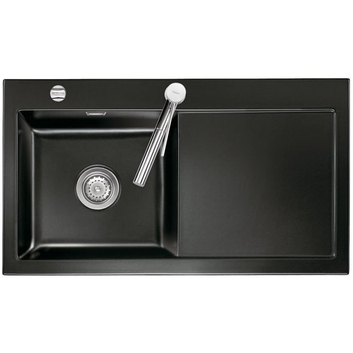 Systemceram Keradomo Mera 90 Einbauspüle links mit Excenterbetätigung, inkl. Armaturbohrung