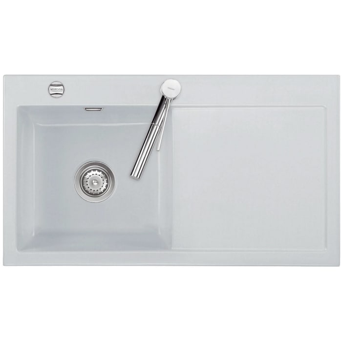 Systemceram Keradomo Mera 90 Einbauspüle links mit Excenterbetätigung, inkl. Armaturbohrung