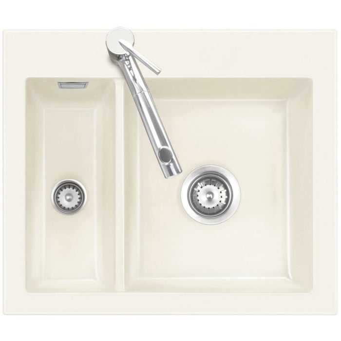 Systemceram Keradomo Mera 60 Einbauspüle mit Handbetätigung, inkl. Armaturbohrung