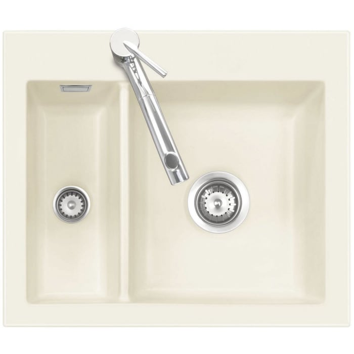 Systemceram Keradomo Mera 60 Einbauspüle mit Handbetätigung, inkl. Armaturbohrung