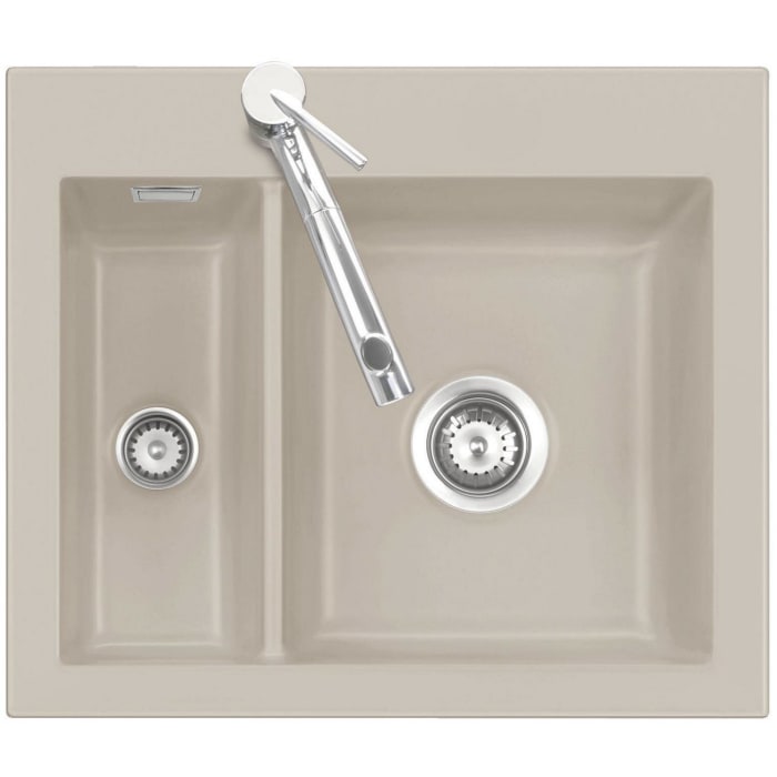 Systemceram Keradomo Mera 60 Einbauspüle mit Handbetätigung, inkl. Armaturbohrung