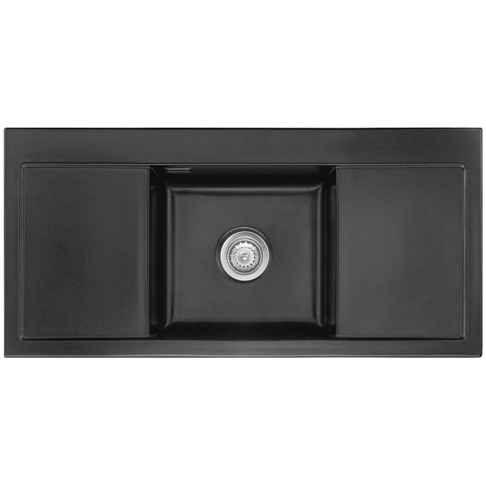 Systemceram Keradomo Mera Middle Einbauspüle mit Handbetätigung, ohne Hahnlochbohrung