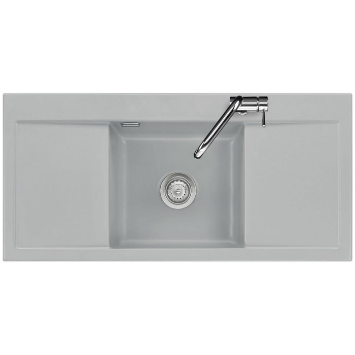 Systemceram Keradomo Mera Middle Einbauspüle mit Handbetätigung, ohne Hahnlochbohrung