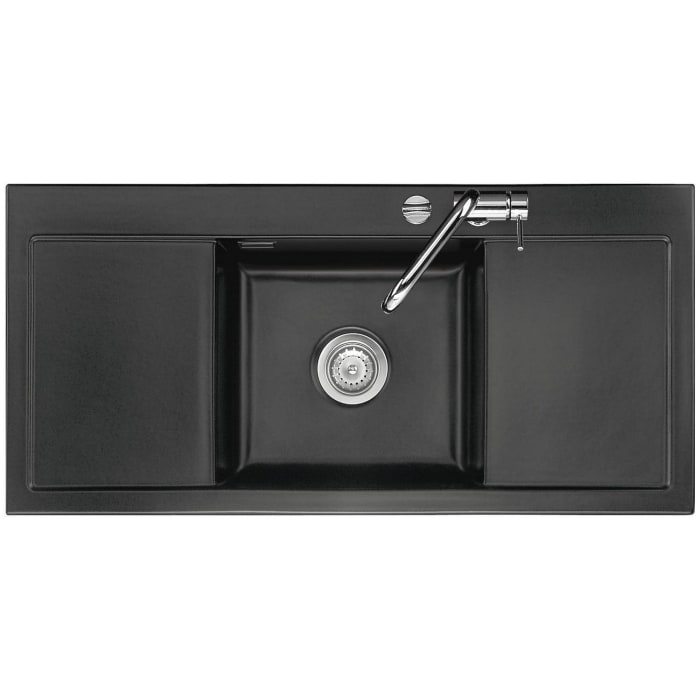 Systemceram Keradomo Mera Middle Einbauspüle mit Excenterbetätigung, ohne Hahnlochbohrung