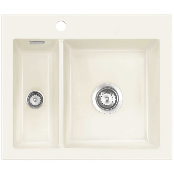 Systemceram Keradomo Mera 60 Einbauspüle mit Excenterbetätigung, inkl. Armaturbohrung