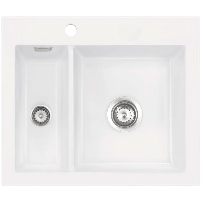 Systemceram Keradomo Mera 60 Einbauspüle mit Excenterbetätigung, inkl. Armaturbohrung