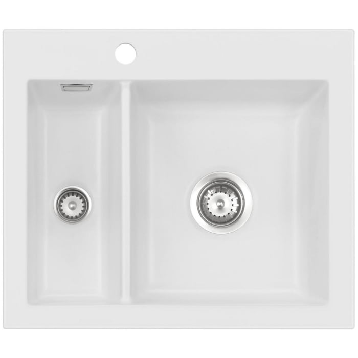 Systemceram Keradomo Mera 60 Einbauspüle mit Excenterbetätigung, inkl. Armaturbohrung