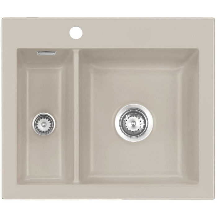 Systemceram Keradomo Mera 60 Einbauspüle mit Excenterbetätigung, inkl. Armaturbohrung