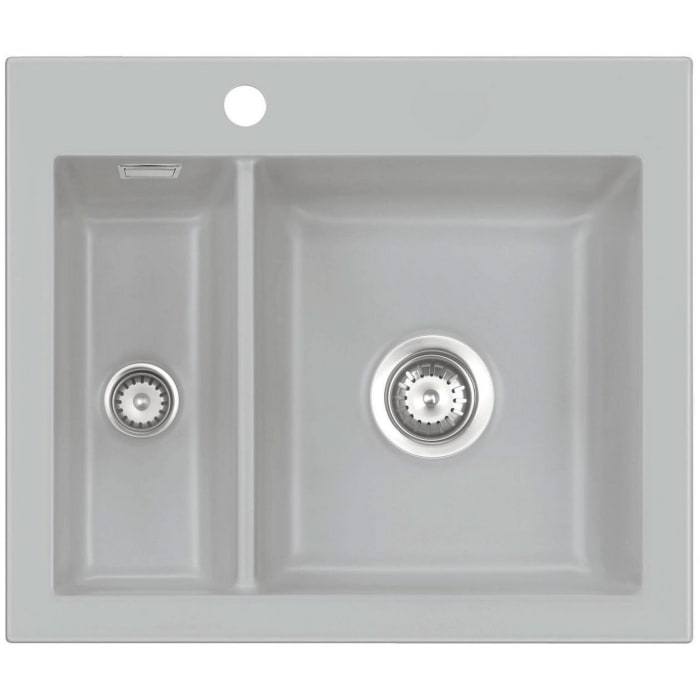 Systemceram Keradomo Mera 60 Einbauspüle mit Excenterbetätigung, inkl. Armaturbohrung