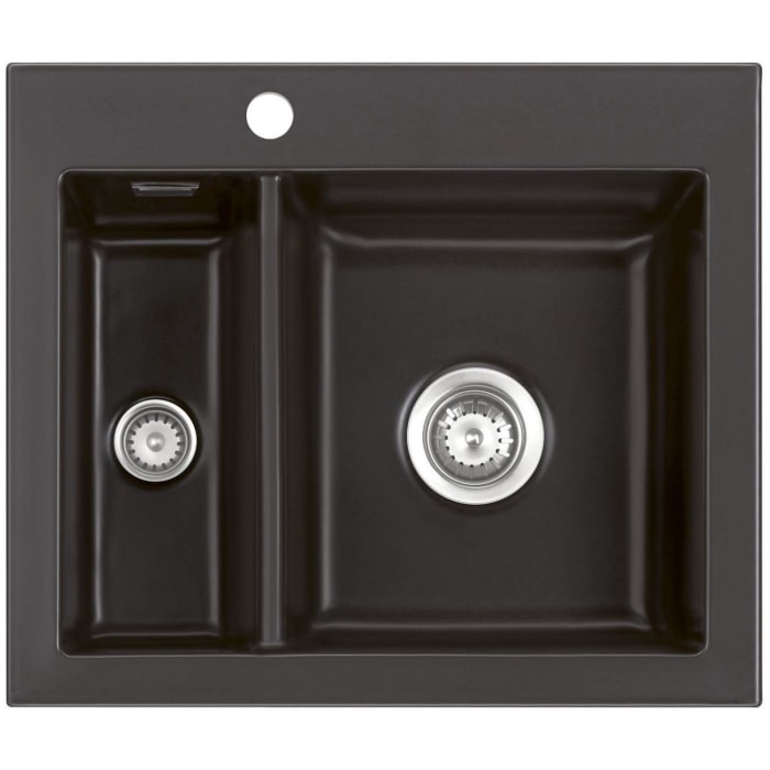 Systemceram Keradomo Mera 60 Einbauspüle mit Excenterbetätigung, inkl. Armaturbohrung