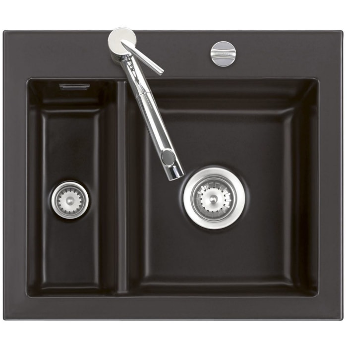 Systemceram Keradomo Mera 60 Einbauspüle mit Excenterbetätigung, inkl. Armaturbohrung