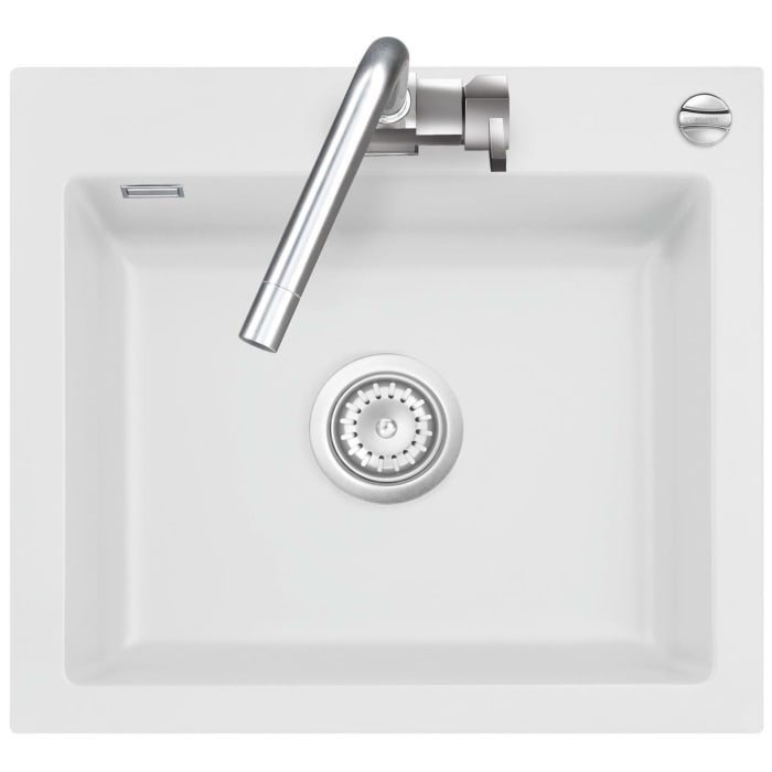 Systemceram Keradomo Mera 57 Einbauspüle mit Excenterbetätigung, mit Hahnlochbohrung