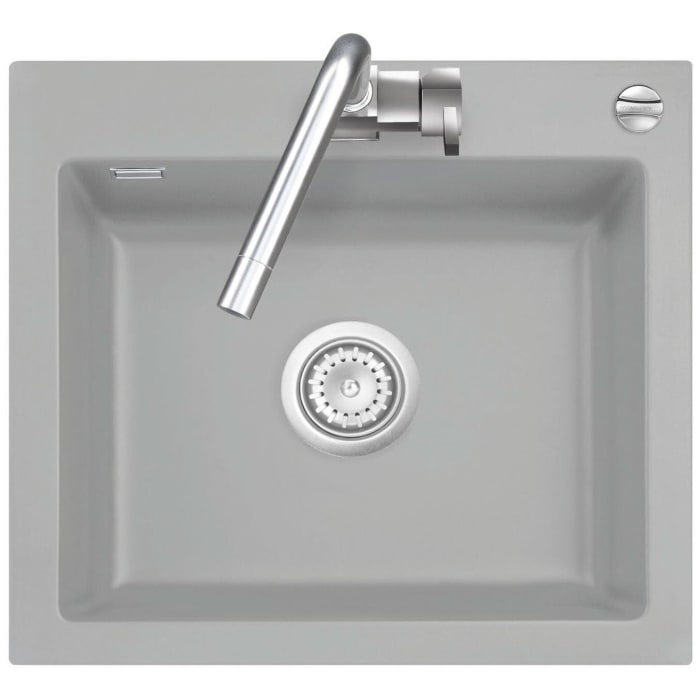 Systemceram Keradomo Mera 57 Einbauspüle mit Excenterbetätigung, mit Hahnlochbohrung