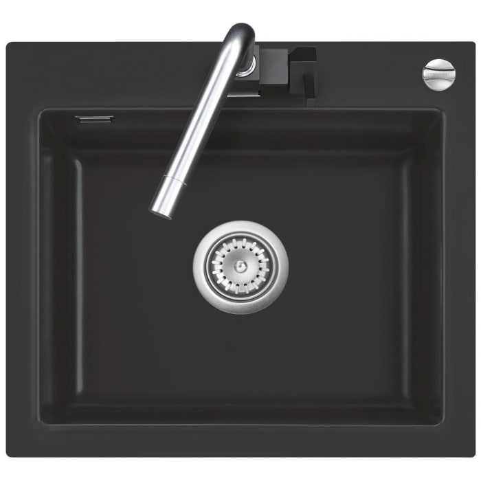 Systemceram Keradomo Mera 57 Einbauspüle mit Excenterbetätigung, mit Hahnlochbohrung