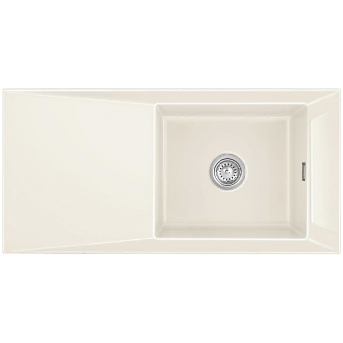 Systemceram Keradomo Siro 100 Einbauspüle reversibel mit Excenterbetätigung, ohne Hahnlochbohrung