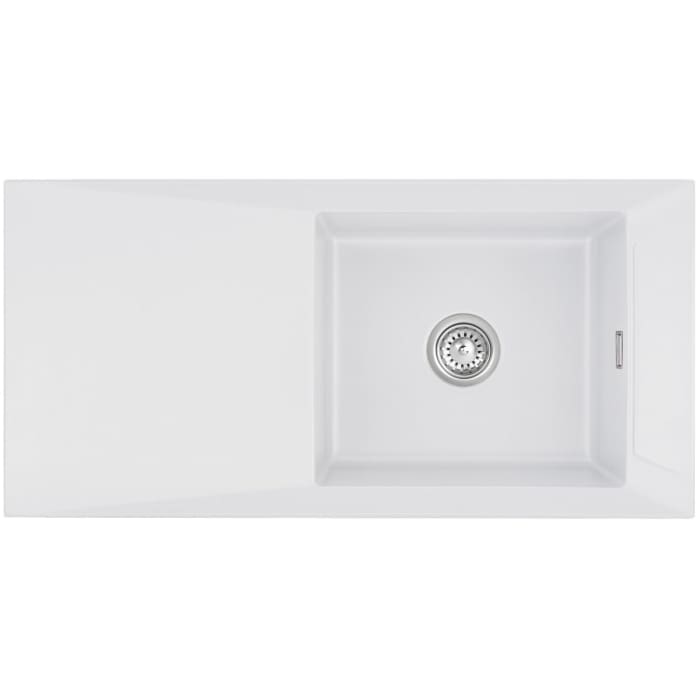 Systemceram Keradomo Siro 100 Einbauspüle reversibel mit Excenterbetätigung, ohne Hahnlochbohrung