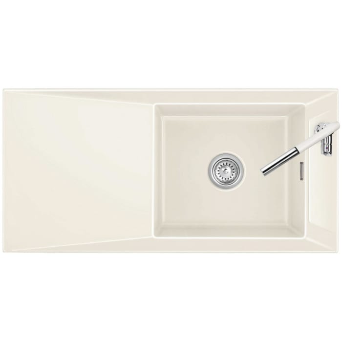 Systemceram Keradomo Siro 100 Einbauspüle reversibel mit Handbetätigung, ohne Hahnlochbohrung