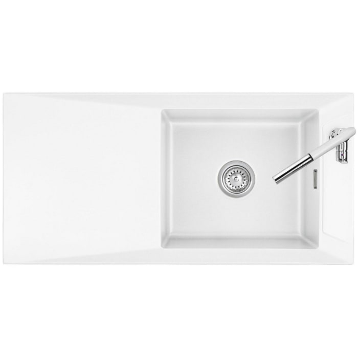 Systemceram Keradomo Siro 100 Einbauspüle reversibel mit Handbetätigung, ohne Hahnlochbohrung